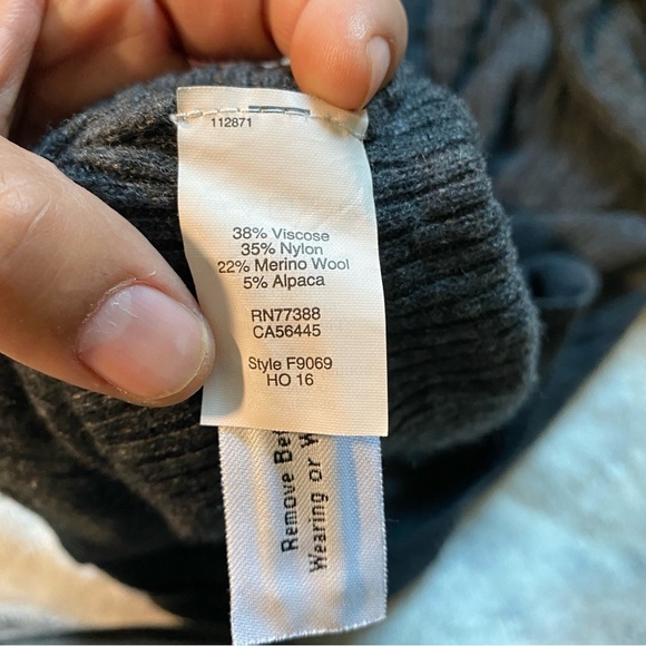 Madewell Bell-sleeve Turtleneck Wool Blend Sweater-Dress Gray Size XXS Stretch - Picture 6 of 9